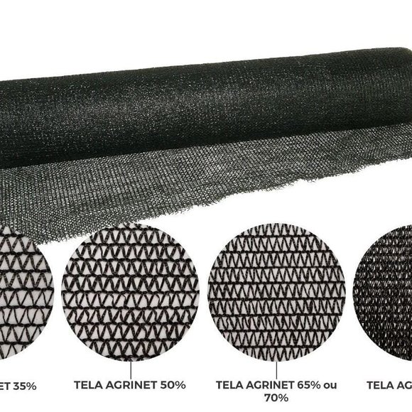 TELA AGRíCOLA  PRETA RASCHEL 35% 50%70% 80%